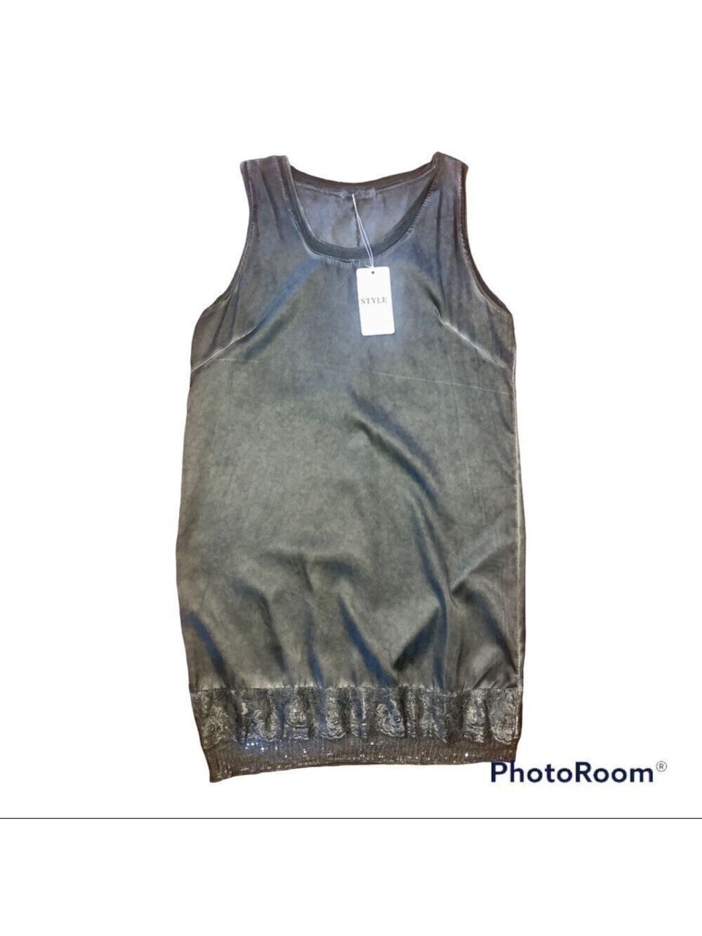 Made Italy Sleeveless Sequin Hem Dress- NWT - Picture 4 of 13
